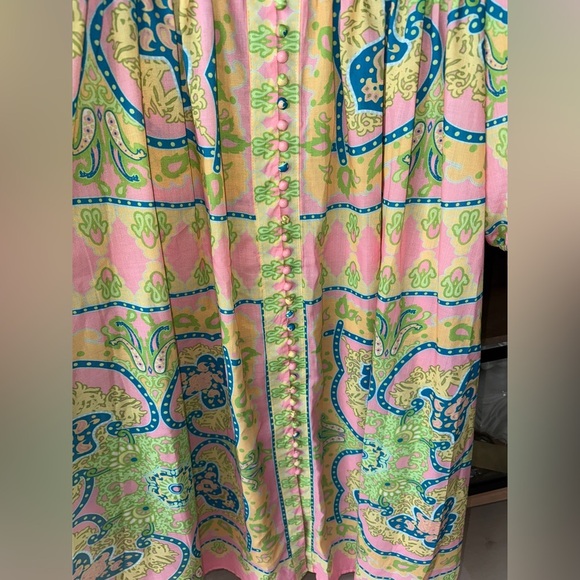 Beulah long sleeve maxi dress button down estelle midi zimmer mann paisley neon - Picture 4 of 10